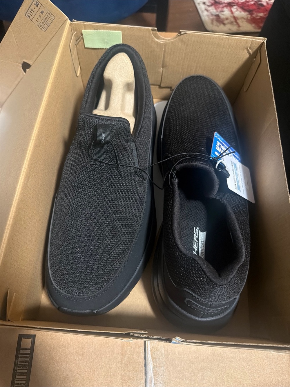 Skechers Arch Comfort Flex Mens Black Slip On Walking Shoes 66751S Size 13 - Picture 1 of 5